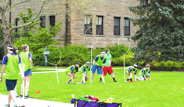 Oberlin students playing Quidditch on campus