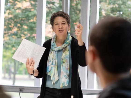 Professor teaching a class.
