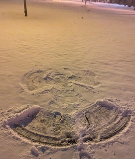 A freshly made snow angel