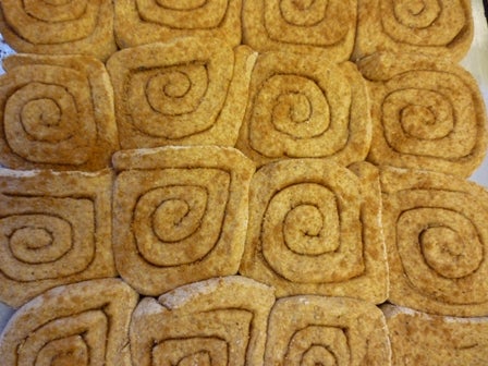 Close up of cinnamon rolls