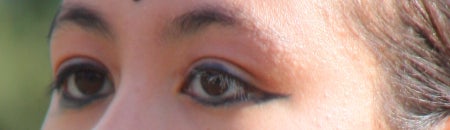 Closeup of made-up eyes