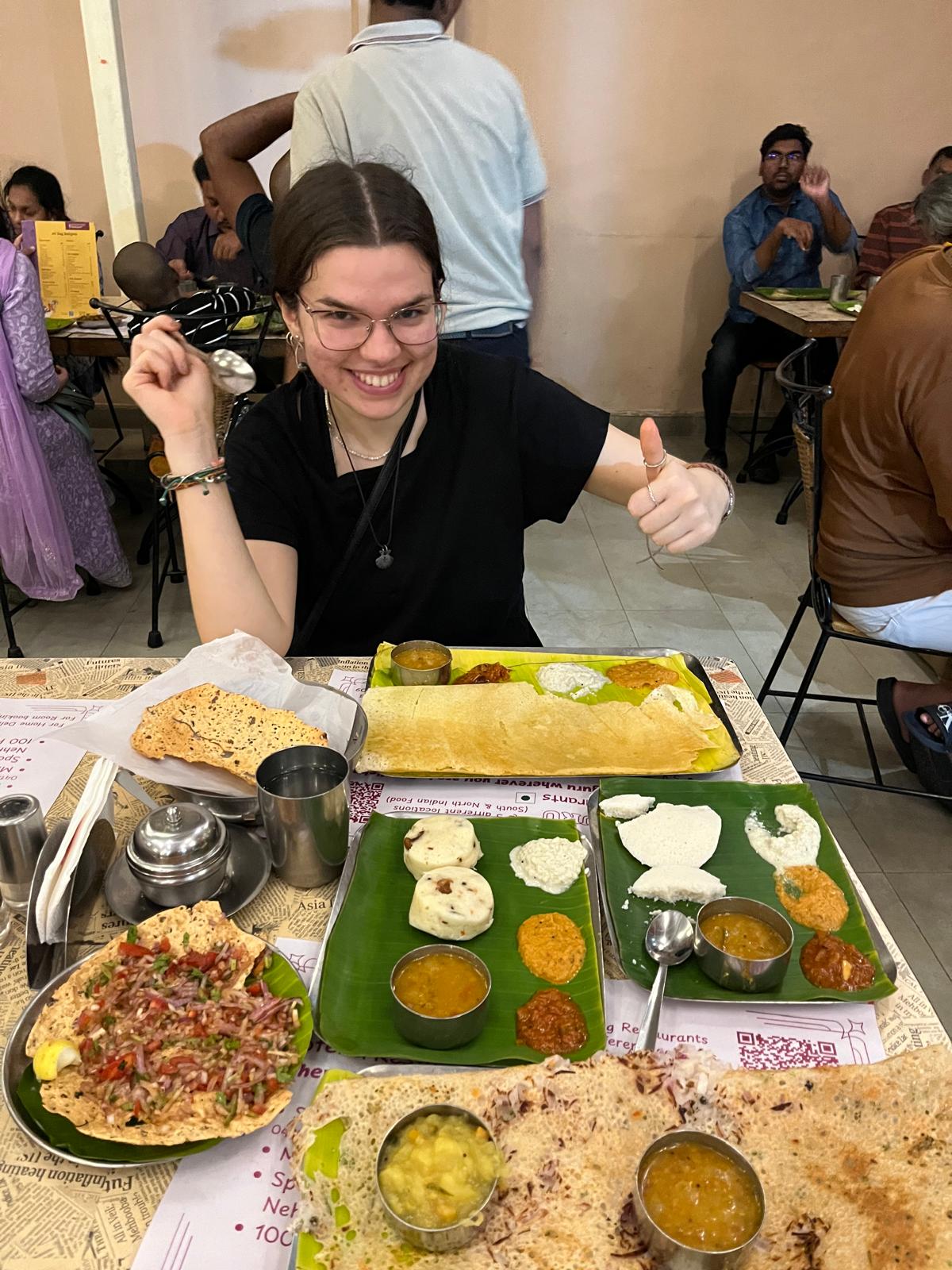 Indian dinner in Pondicherry.