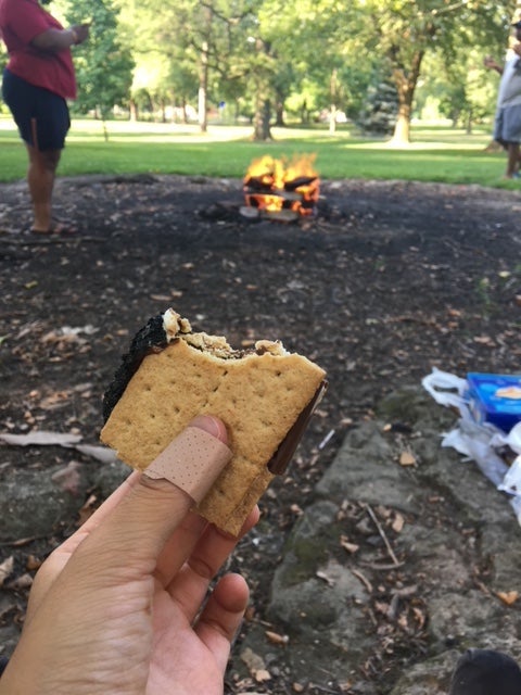 S'mores by the fire.