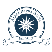 Logo for Tri-Alpha Honors Society in blue on white background