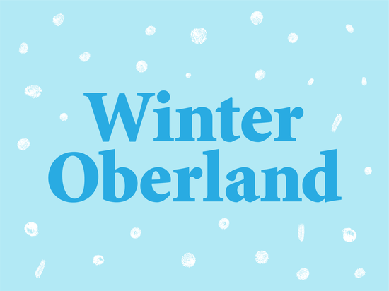Winter Oberland graphic with snowflakes