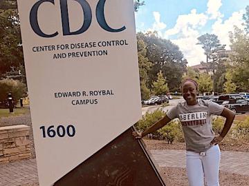 Cheyenne Arthur in front of CDC