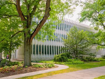 a building on Oberlin College campus on a sunny day