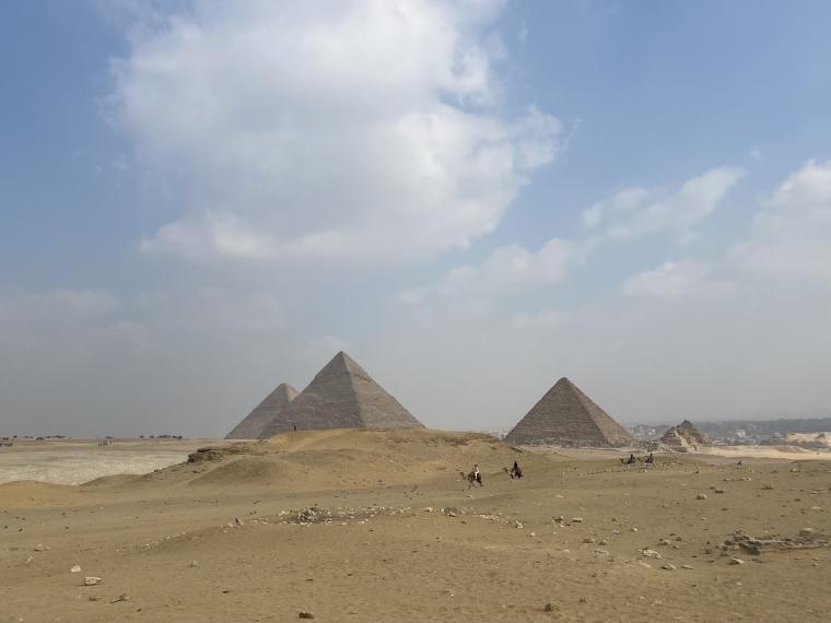 The three pyramids of Giza.