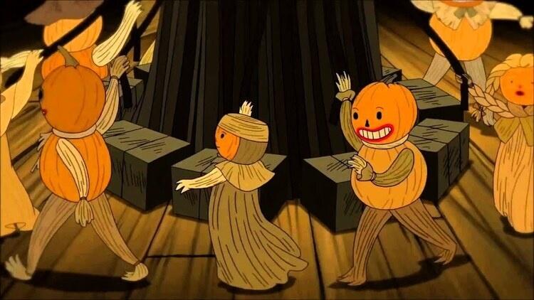 Pumpkin people dancing