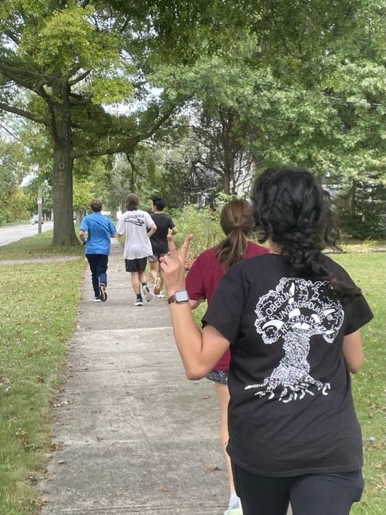 Members of the Oberlin Run Club on a run