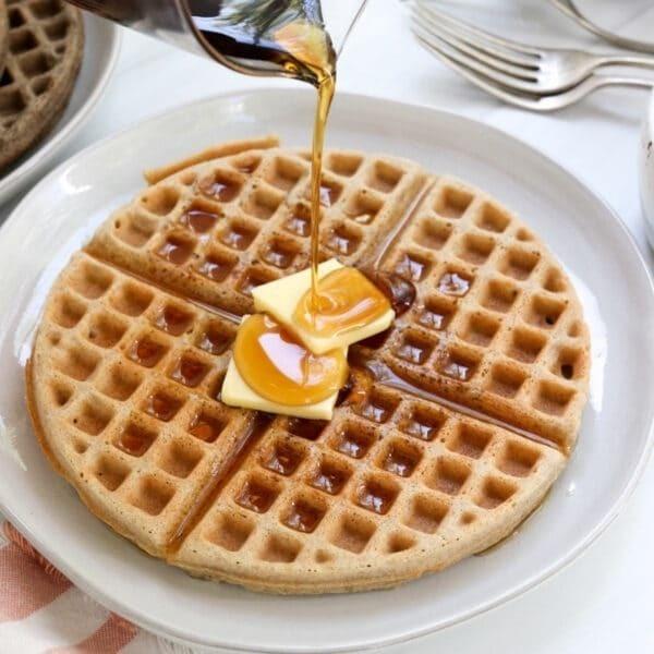 waffles with syrup