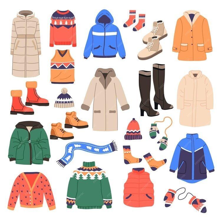 Winter clothing - boots, sweaters, jackets, gloves, coats, hats & scarves