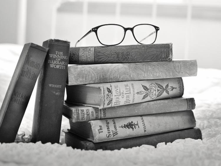 Books with glasses