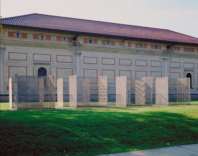 Aluminum structures outside of the Allen Art Museum