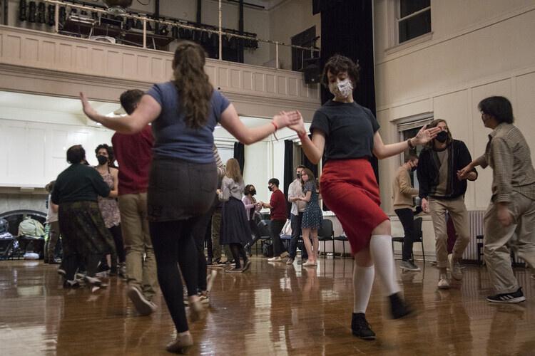 Students dancing