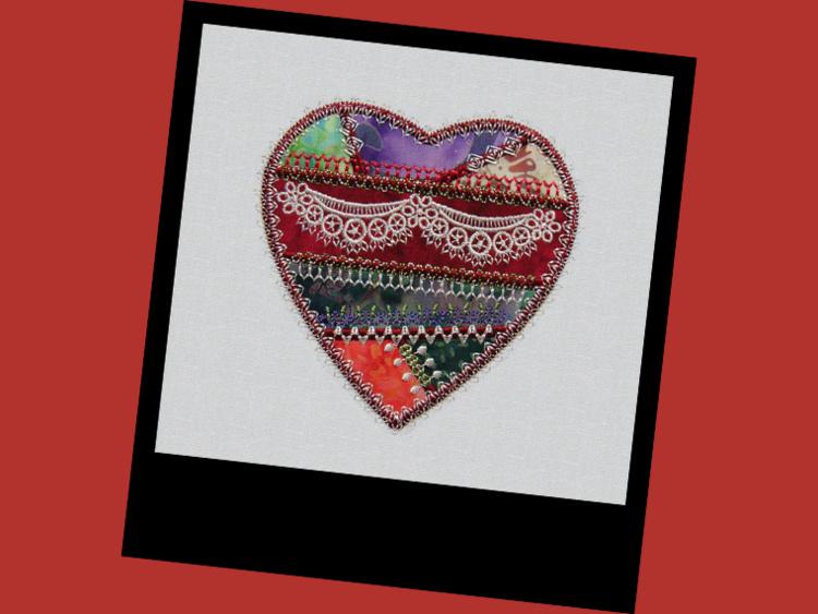 Example of a quilted heart 