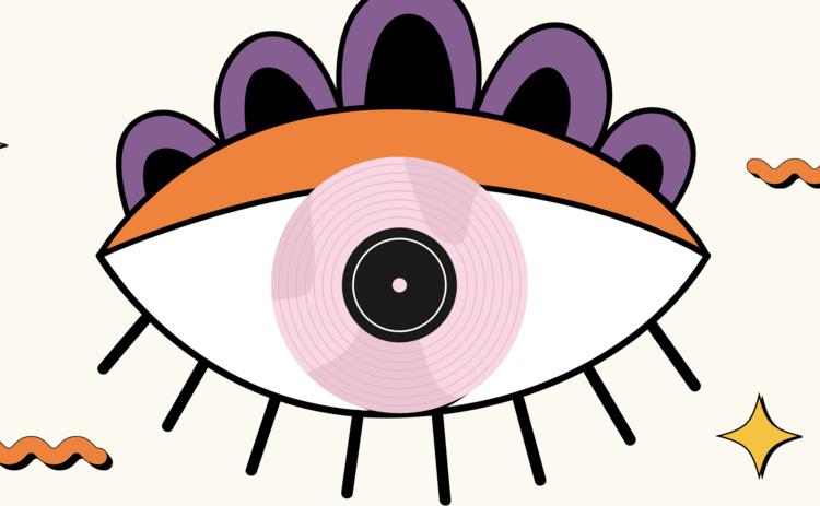 Eyeball with record at center