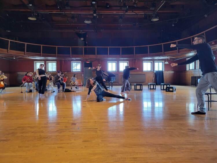 students dancing