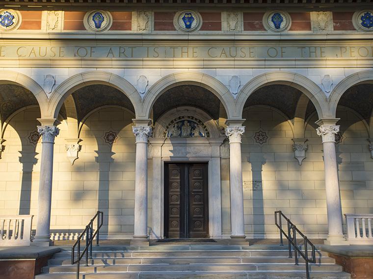 Front door and steps of Allen Memorial Art Museum